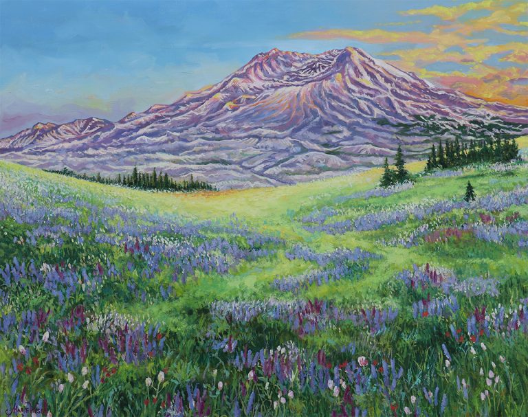 Mount St. Helens at Sunset oil painting by Marie Wise image