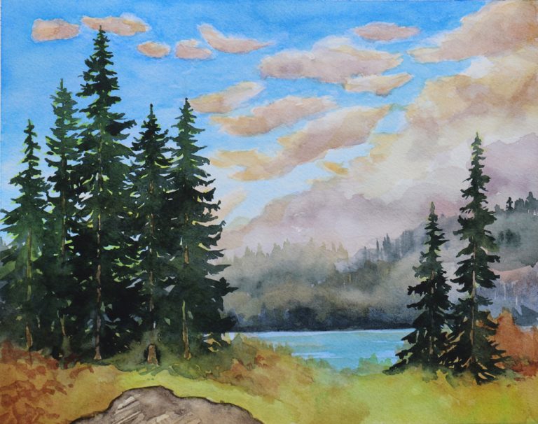 Cold Morning at Kalama watercolor artwork by Marie Wise image