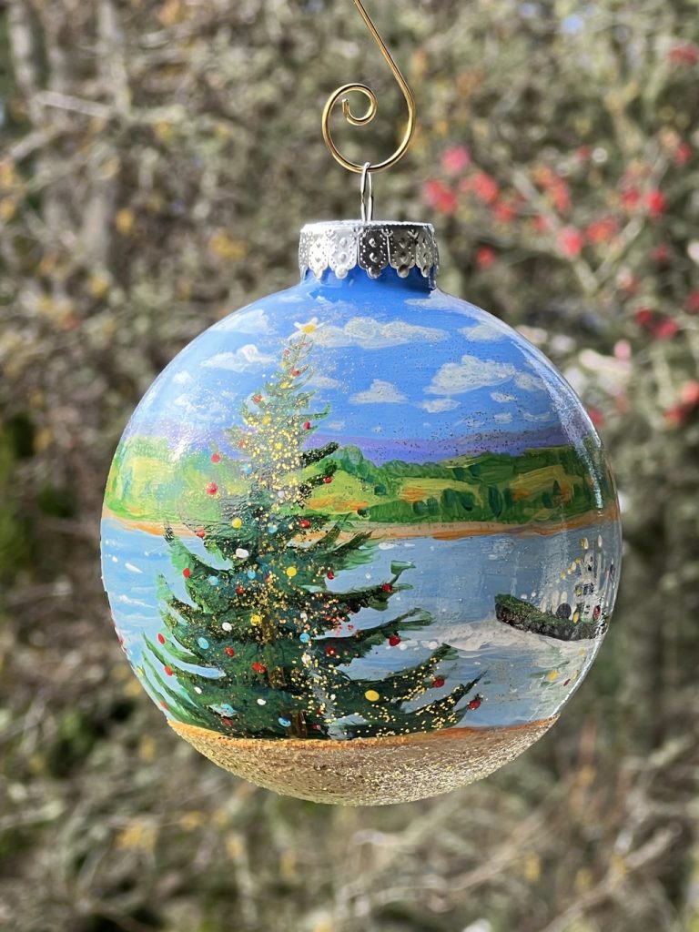 Hand painted glass ornament by Marie Wise image