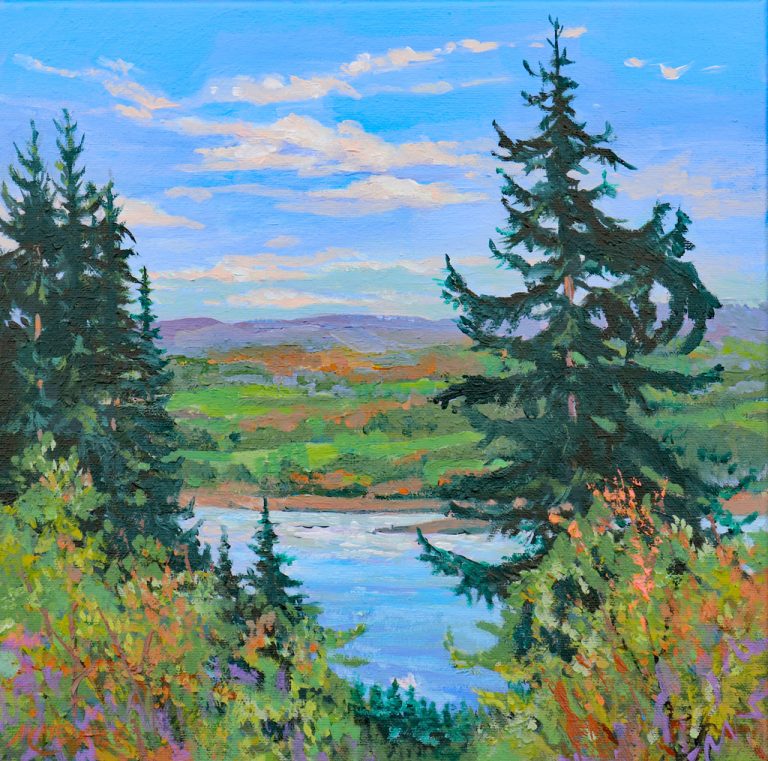 Trees Framing the River oil painting by Marie Wise image